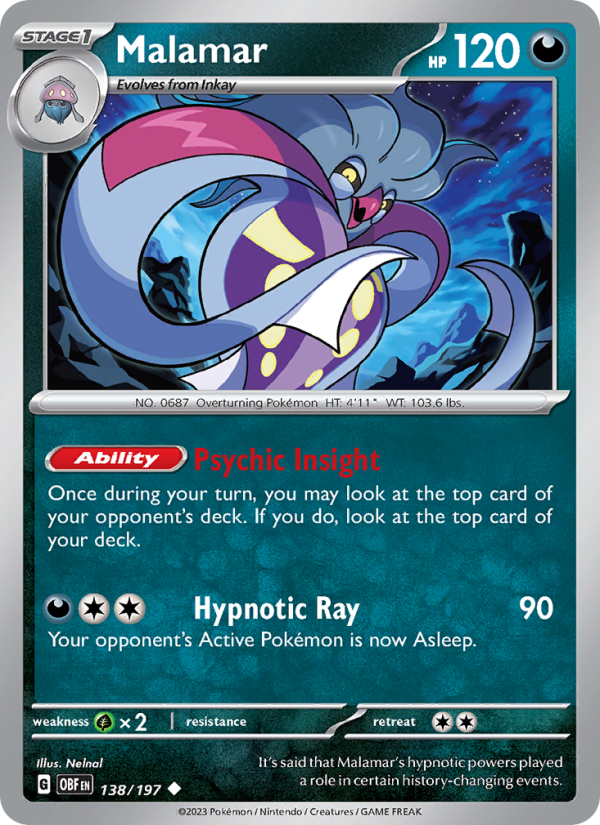 Malamar (138/197) Reverse Holo card image
