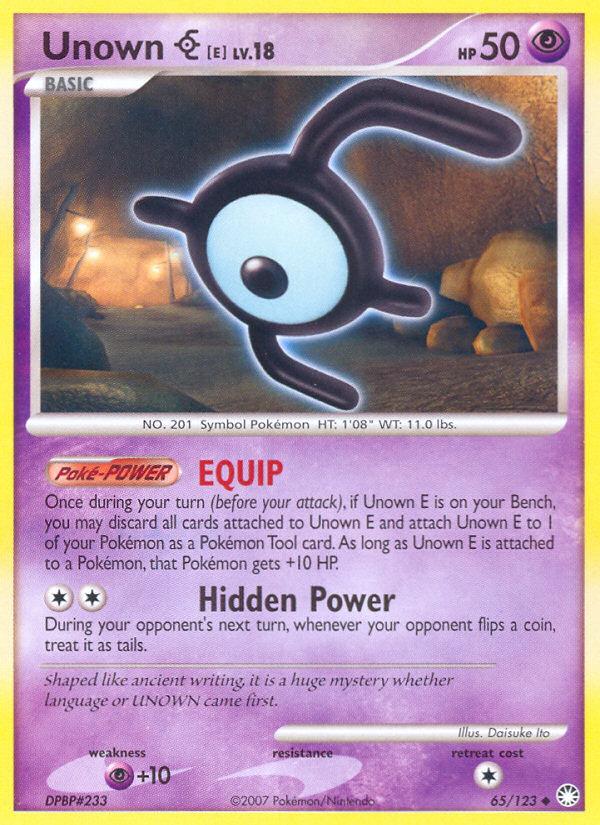 Unown E (065/122) Reverse Holo card image