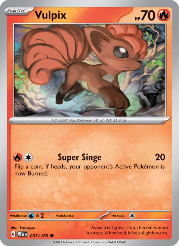 Vulpix (037/165) Reverse Holo card image