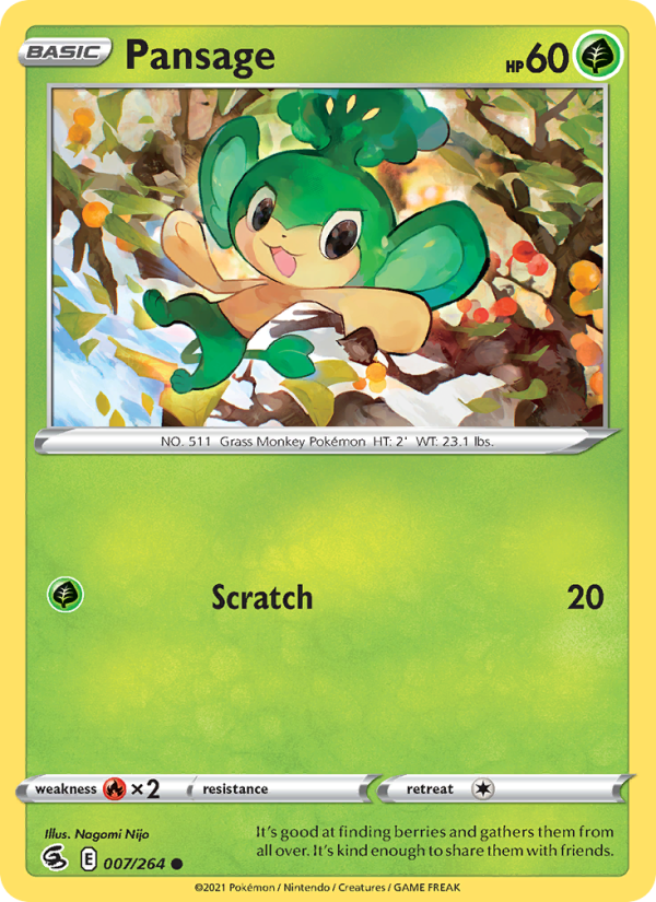 Pansage (007/264) Reverse Holo card image