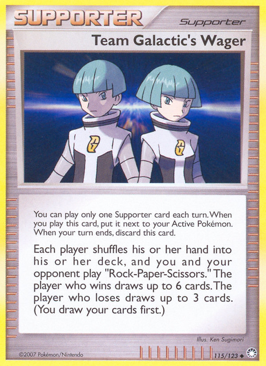 Team Galactic's Wager (115/122) Reverse Holo card image