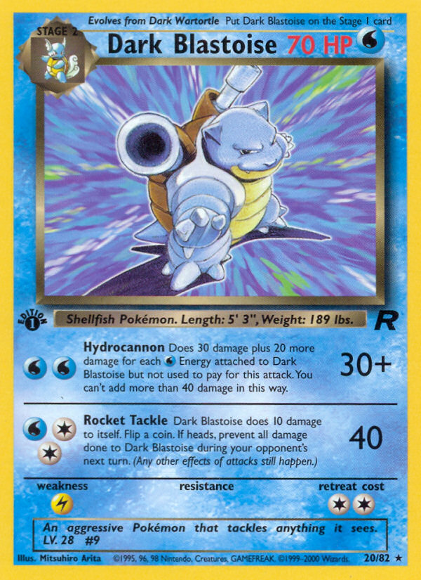 Dark Blastoise (020/82) Reverse Holo card image