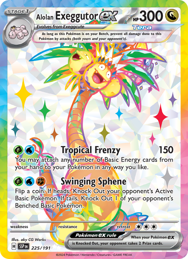 Alolan Exeggutor ex (225/191) Holographic card image