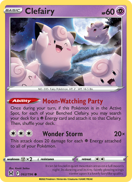 Clefairy (062/196) Reverse Holo card image