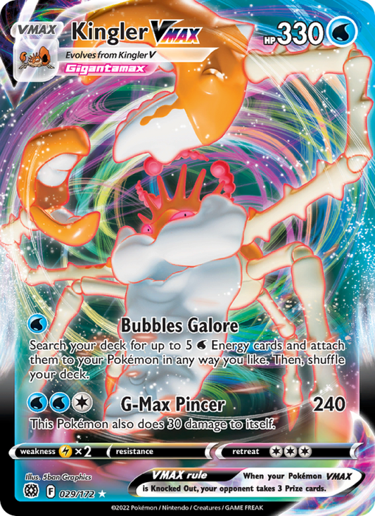 Kingler VMAX (029/172) Holographic card image