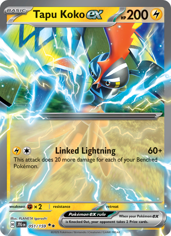 Tapu Koko ex (051/159) Reverse Holo card image