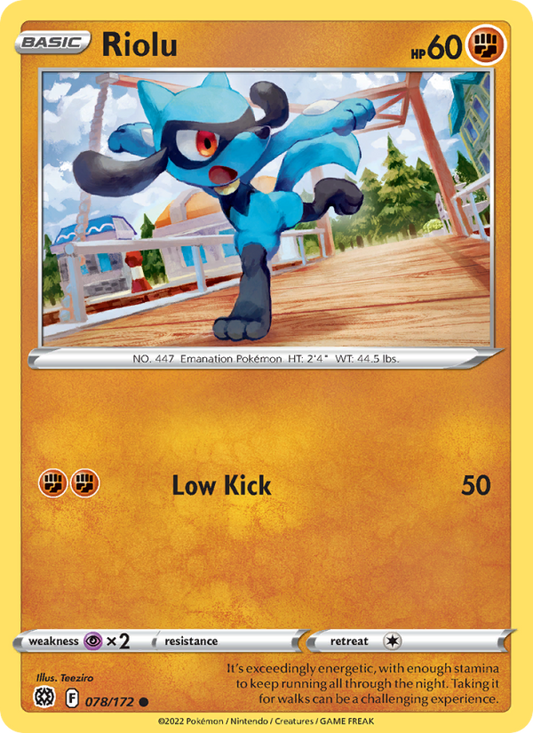 Riolu (078/172) Reverse Holo card image