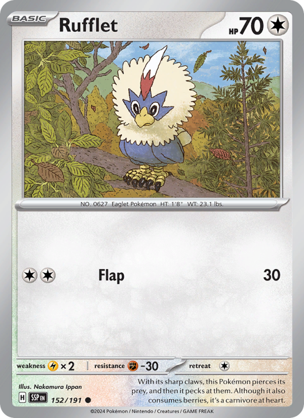 Rufflet (152/191) Reverse Holo card image