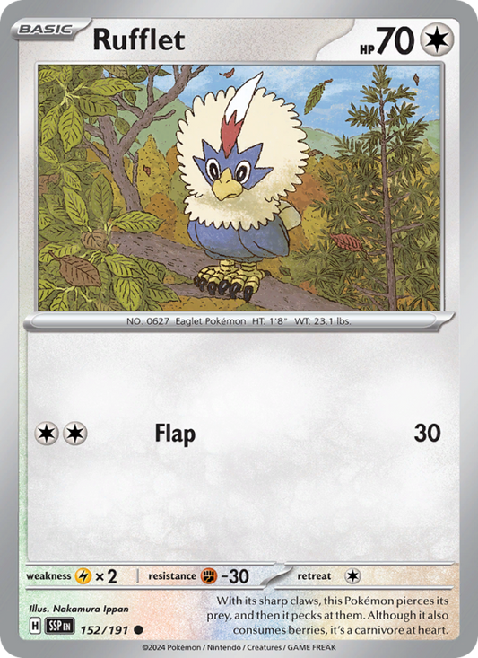 Rufflet (152/191) Reverse Holo card image