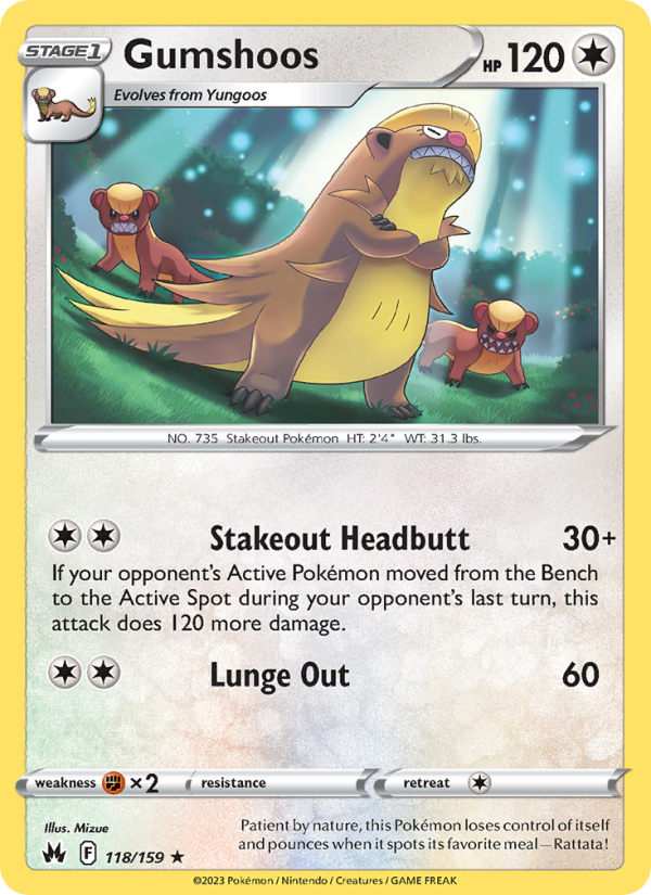 Gumshoos (118/159) Reverse Holo card image