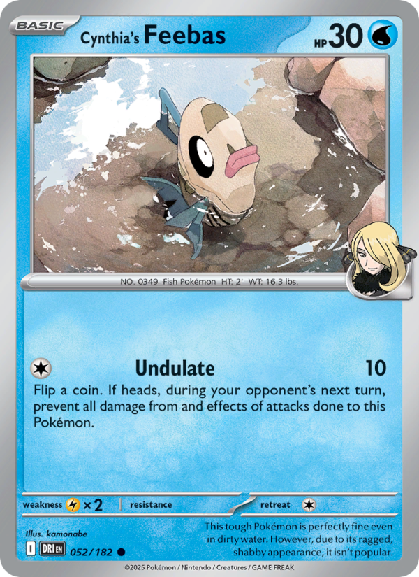 Cynthia's Feebas (052/182) Reverse Holo card image