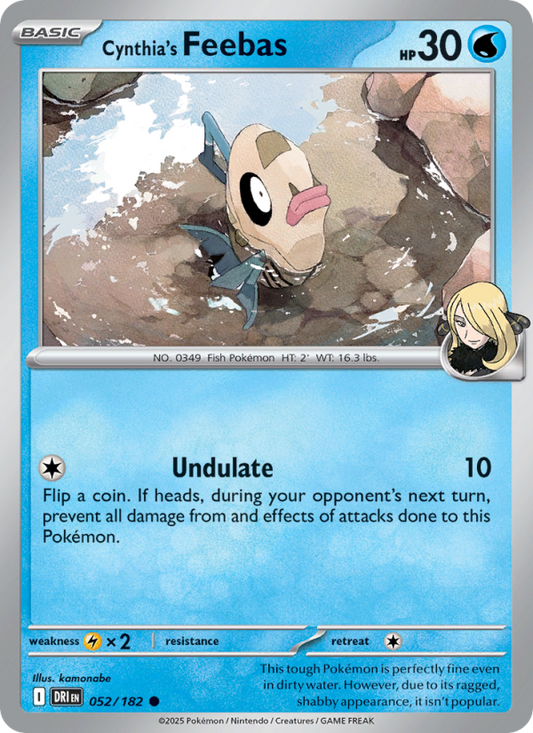 Cynthia's Feebas (052/182) Reverse Holo card image