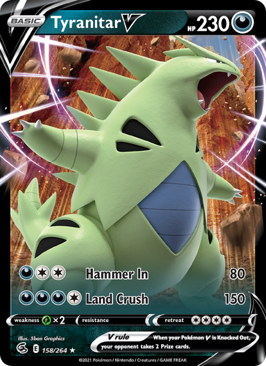 Tyranitar V (158/264) Holographic card image