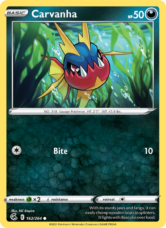 Carvanha (162/264) Reverse Holo card image