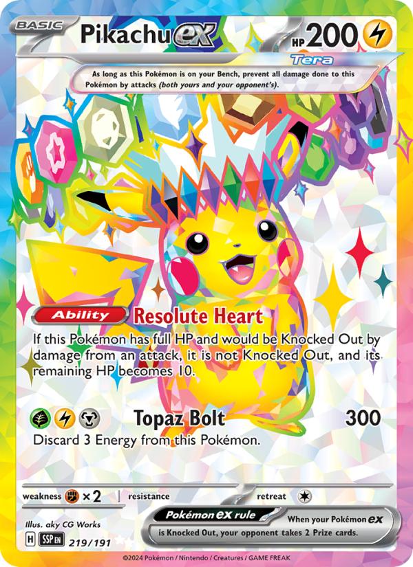 Pikachu ex (219/191) Holographic card image