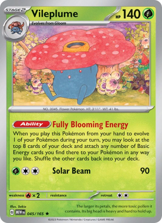 Vileplume (045/165) Reverse Holo card image