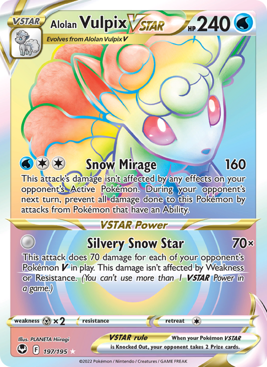 Alolan Vulpix VSTAR (197/195) Holographic card image