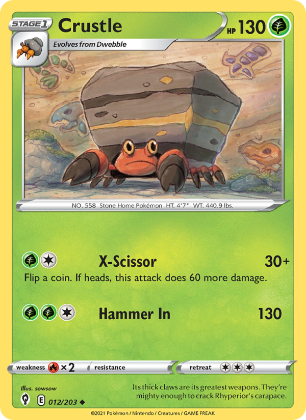 Crustle (012/203) Reverse Holo card image