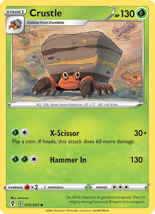 Crustle (012/203) Reverse Holo card image