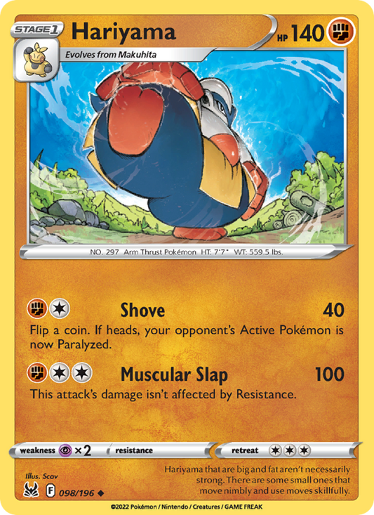Hariyama (098/196) Reverse Holo card image