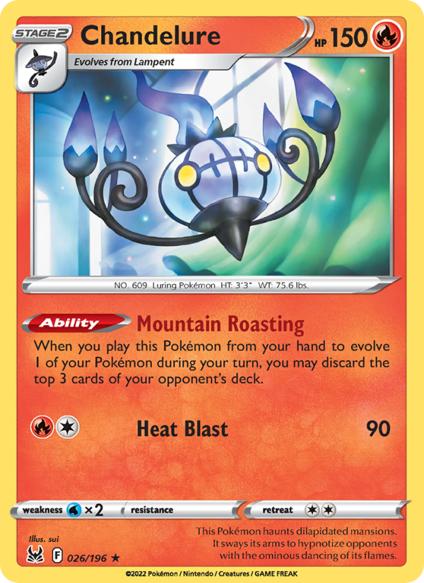 Chandelure (026/196) Reverse Holo card image