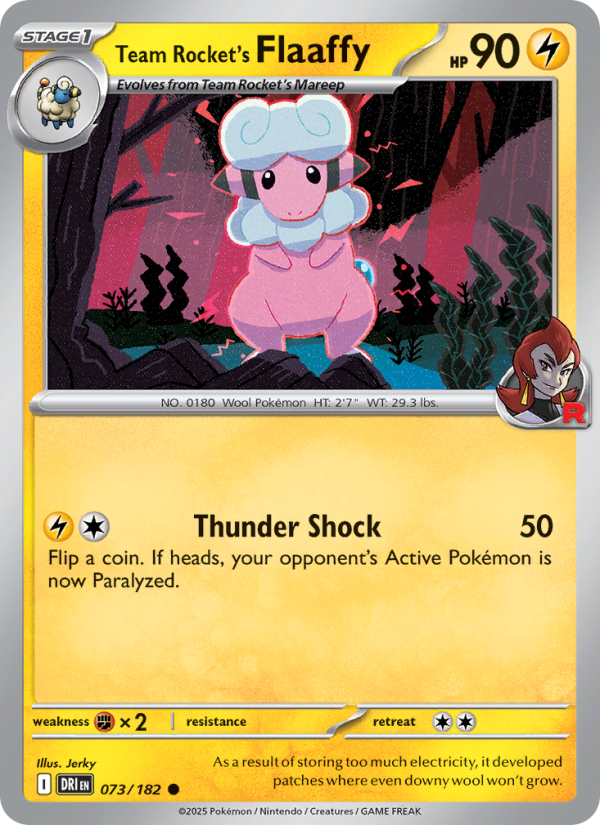 Team Rocket's Flaaffy (073/182) Reverse Holo card image