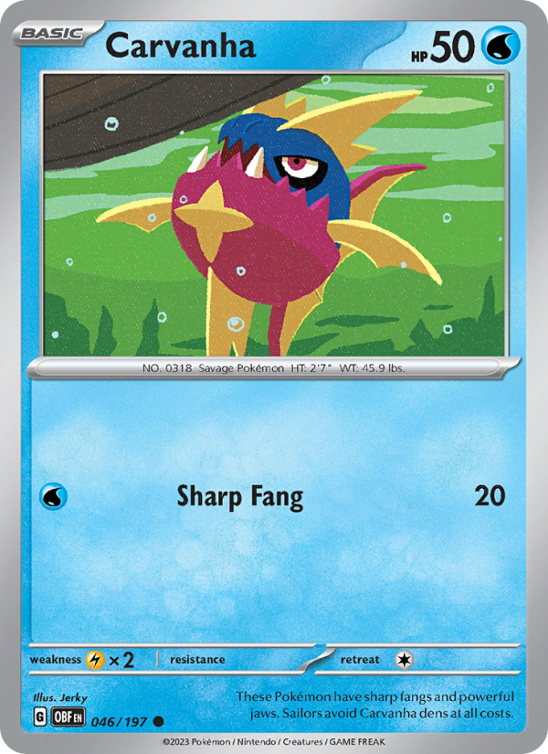 Carvanha (046/197) Reverse Holo card image