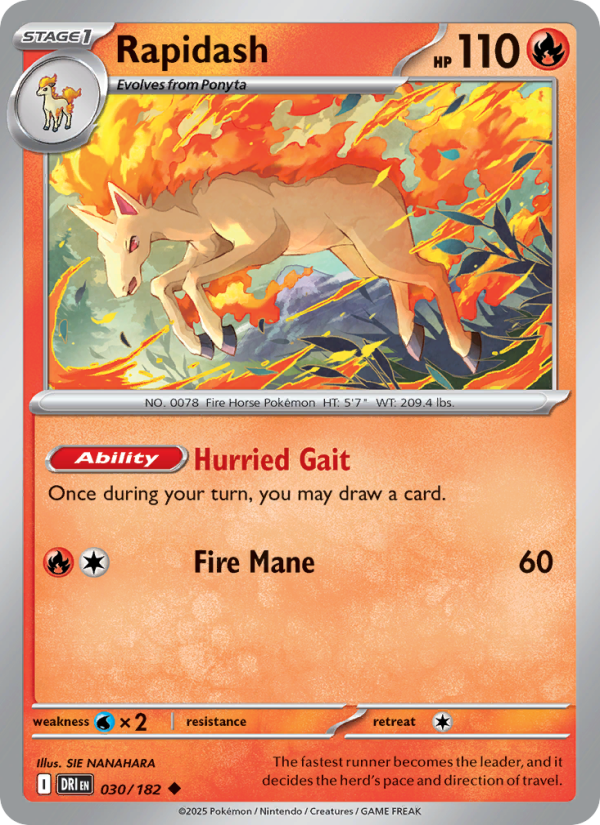 Rapidash (030/182) Reverse Holo card image