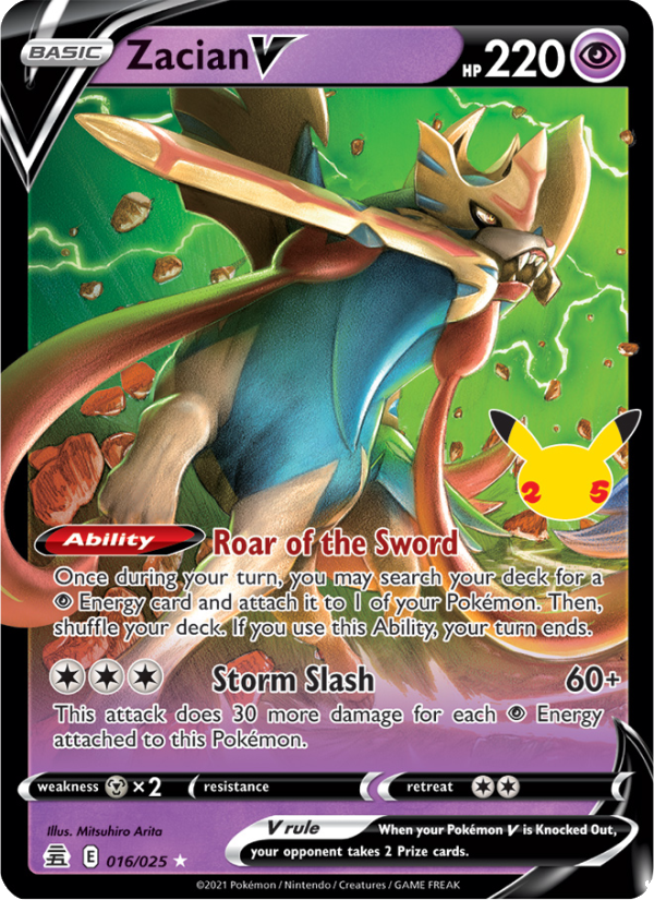 Zacian V (016/25) Holographic card image