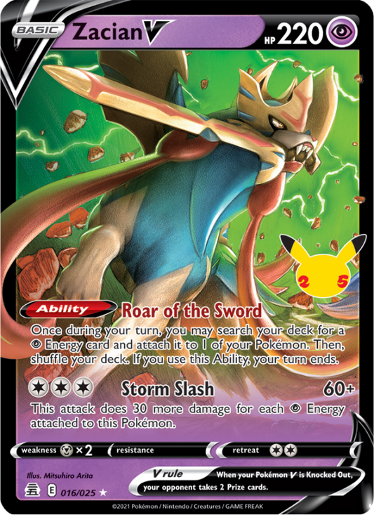 Zacian V (016/25) Holographic card image