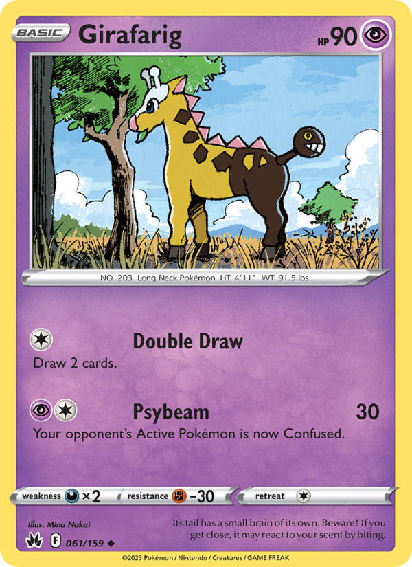 Girafarig (061/159) Reverse Holo card image
