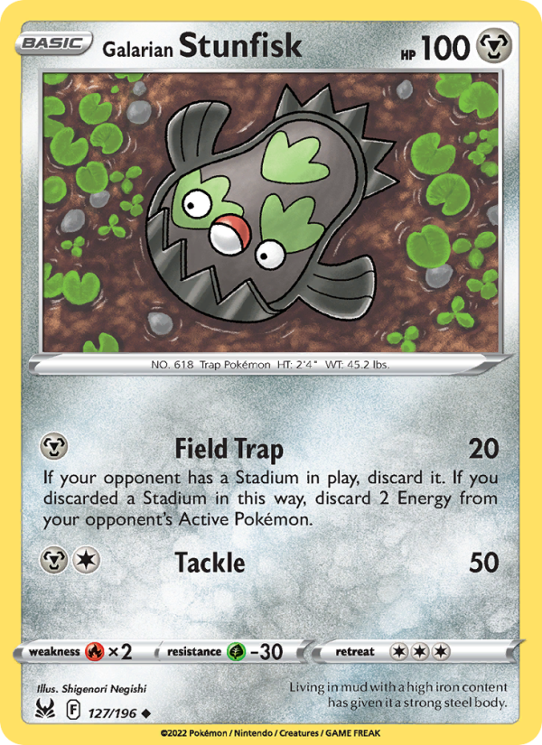 Galarian Stunfisk (127/196) Reverse Holo card image