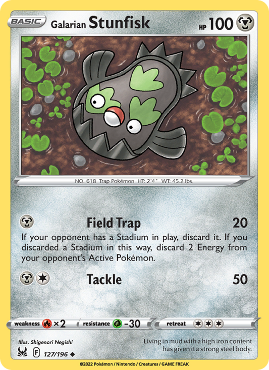 Galarian Stunfisk (127/196) Reverse Holo card image