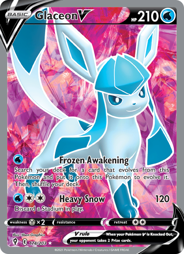 Glaceon V (174/203) Holographic card image