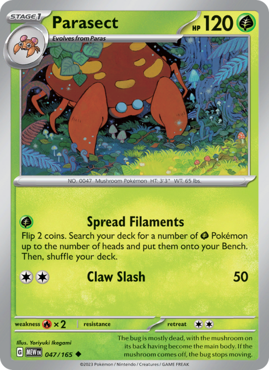 Parasect (047/165) Reverse Holo card image
