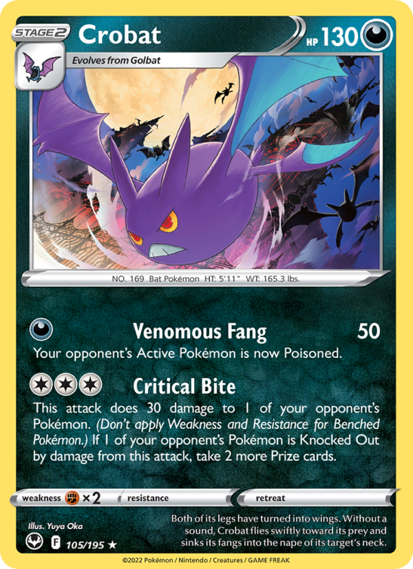 Crobat (105/195) Reverse Holo card image