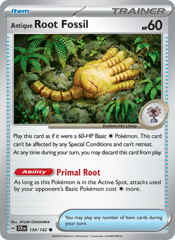 Antique Root Fossil (130/142) Reverse Holo card image