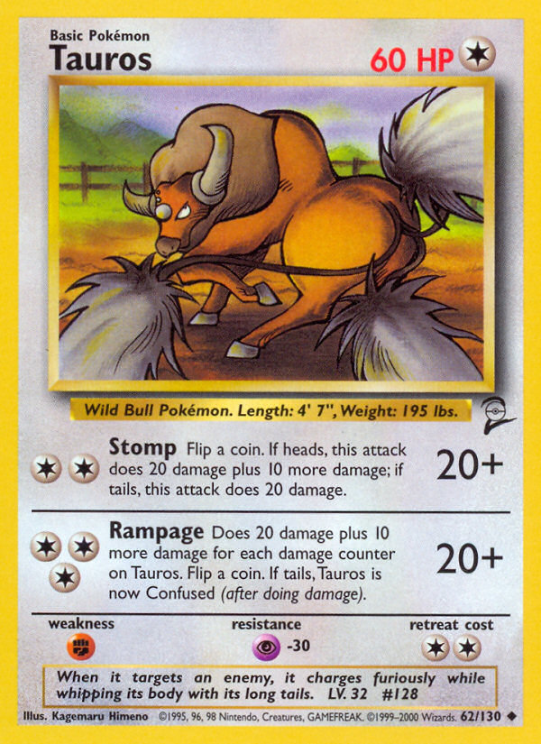 Tauros (062/130) Reverse Holo card image