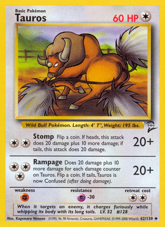 Tauros (062/130) Reverse Holo card image