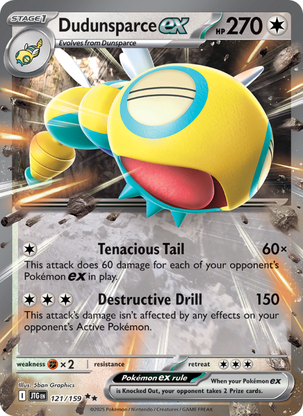 Dudunsparce ex (121/159) Reverse Holo card image