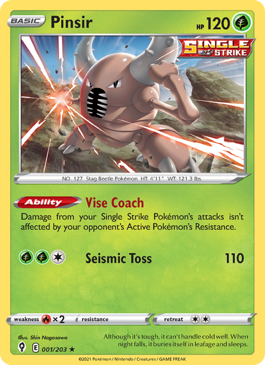 Pinsir (001/203) Reverse Holo card image