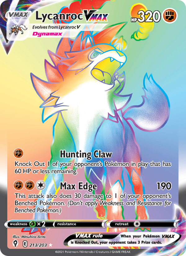 Lycanroc VMAX (213/203) Holographic card image