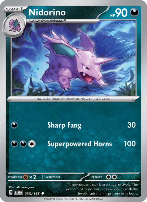 Nidorino (033/165) Reverse Holo card image