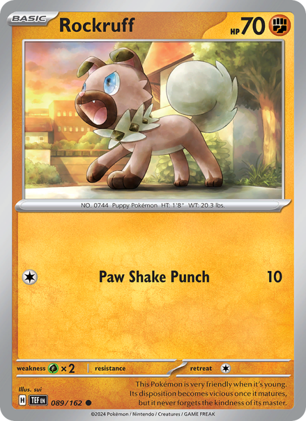 Rockruff (089/162) Reverse Holo card image