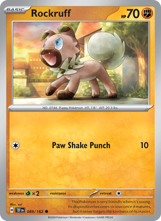 Rockruff (089/162) Reverse Holo card image
