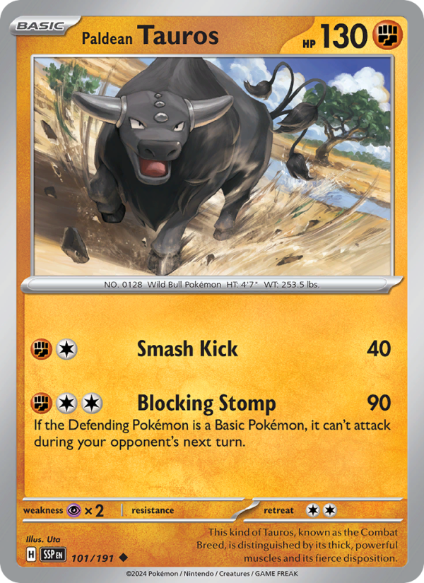 Paldean Tauros (101/191) Reverse Holo card image