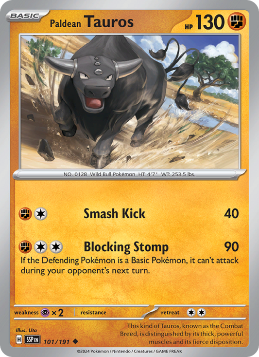 Paldean Tauros (101/191) Reverse Holo card image