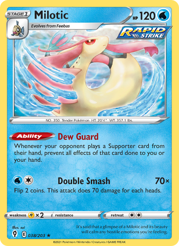 Milotic (038/203) Reverse Holo card image