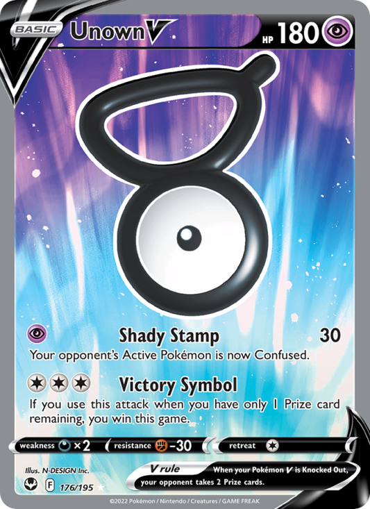 Unown V (176/195) Holographic card image