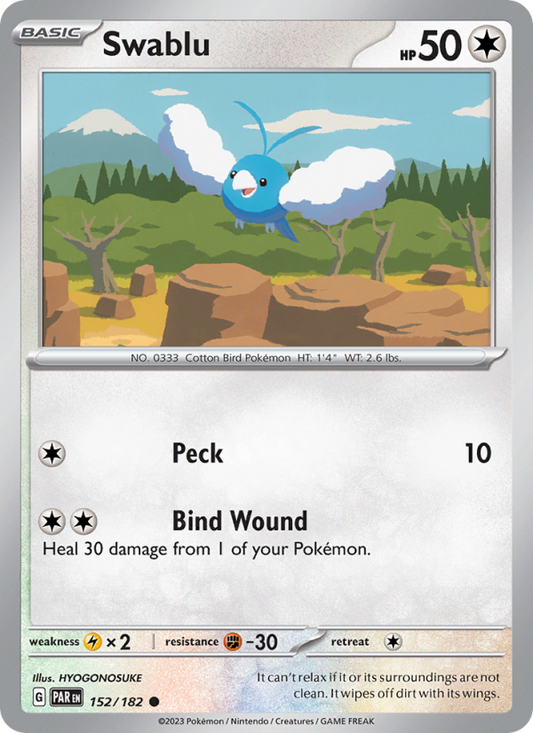 Swablu (152/182) Reverse Holo card image